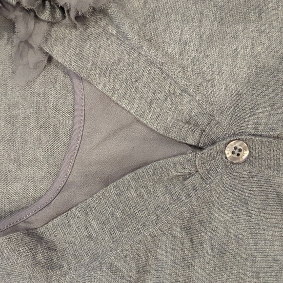 NWT Basler Grey wool & silk button up cardigan with left chest details - Picture 6 of 11